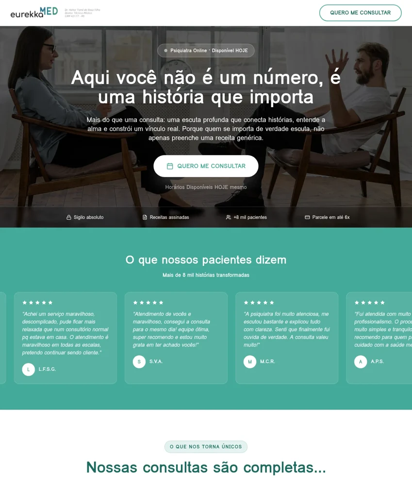 Página de psiquiatria Eurekka Med
